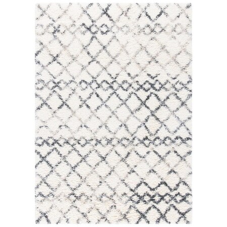 Safavieh 5 ft. 3 in. x 7 ft. 6 in. Fontana Shag 800 Contemporary Rectangle Power Loomed Rug - Ivory & Gray FNT845A-5